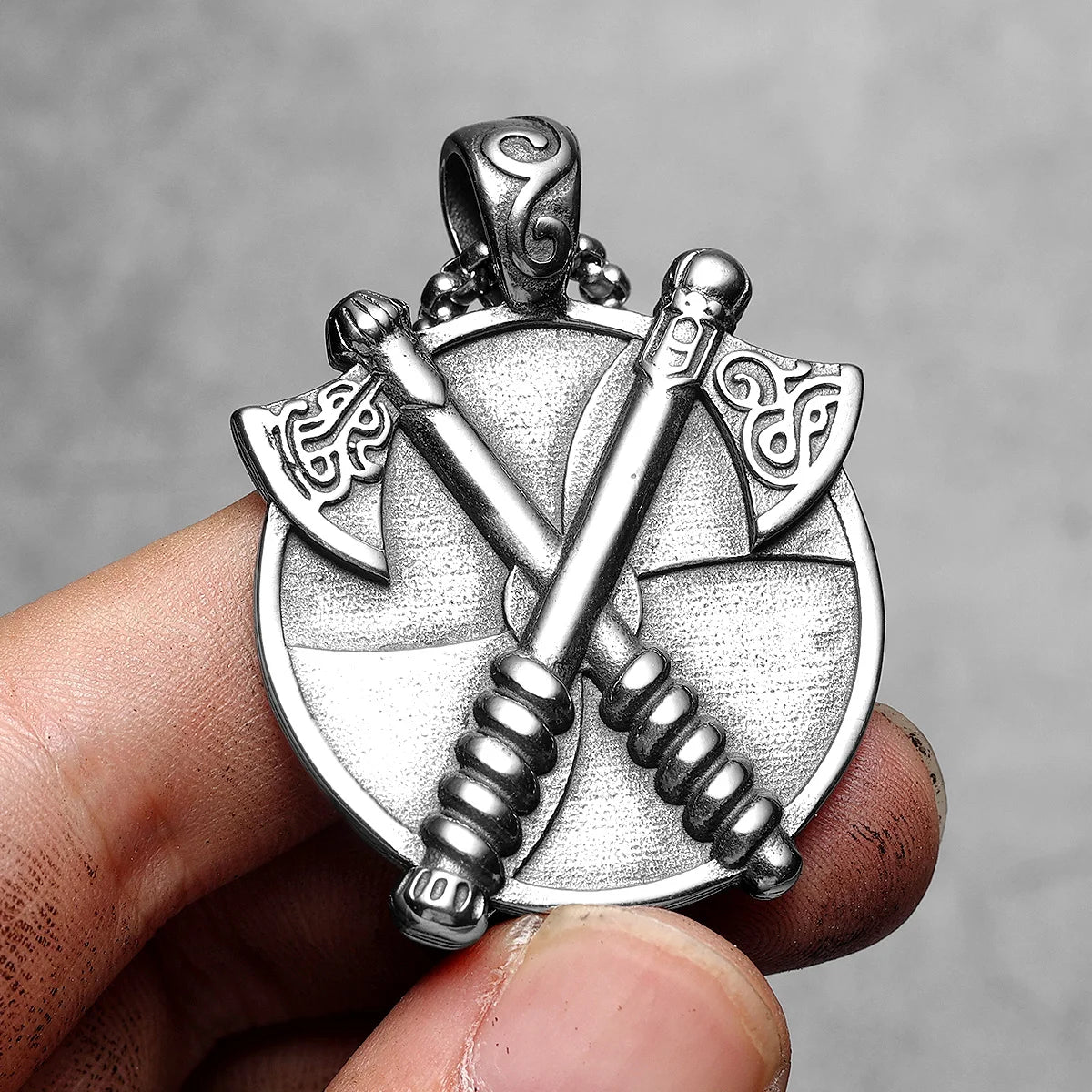 Double Axe Viking Men Necklaces With Pendant Stainless Steel Jewelry Nordic Totem For Male Women Punk Hip Hop Gifts Wholesale