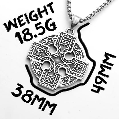 Retro Viking Celtic Knot Cross Men Necklaces With Pendant Stainless Steel Jewelry For Male Women Punk Hip Hop Accessories Gifts