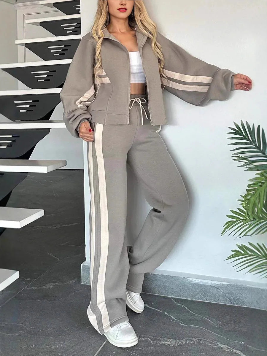 Fashion Two-piece Women's White Sports Suit Loose Sports Shirt+casual Pants Sets Sportswear Women Clothes Tracksuit Women Outfit