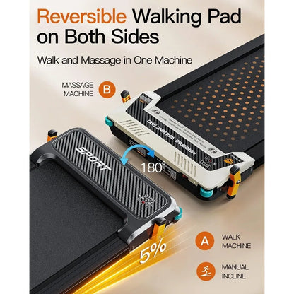 Walking Pad with Incline Under Desk Treadmill with 2 Control Options Ultra Slim Design and Double Shock Absorption LED...