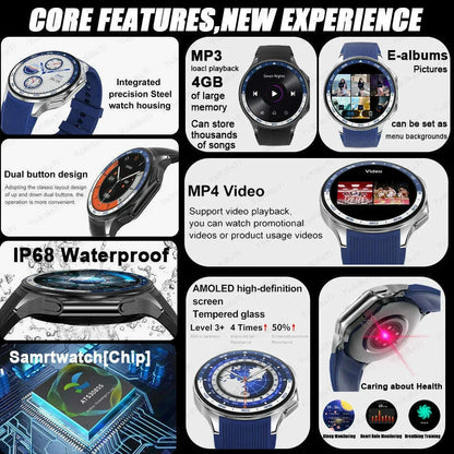 2025 New For Man DT Watch X Smart Watch Men 32GB Memory AMOLED HD Screen Bluetooth Call NFC Heart rate waterproof SmartWatch