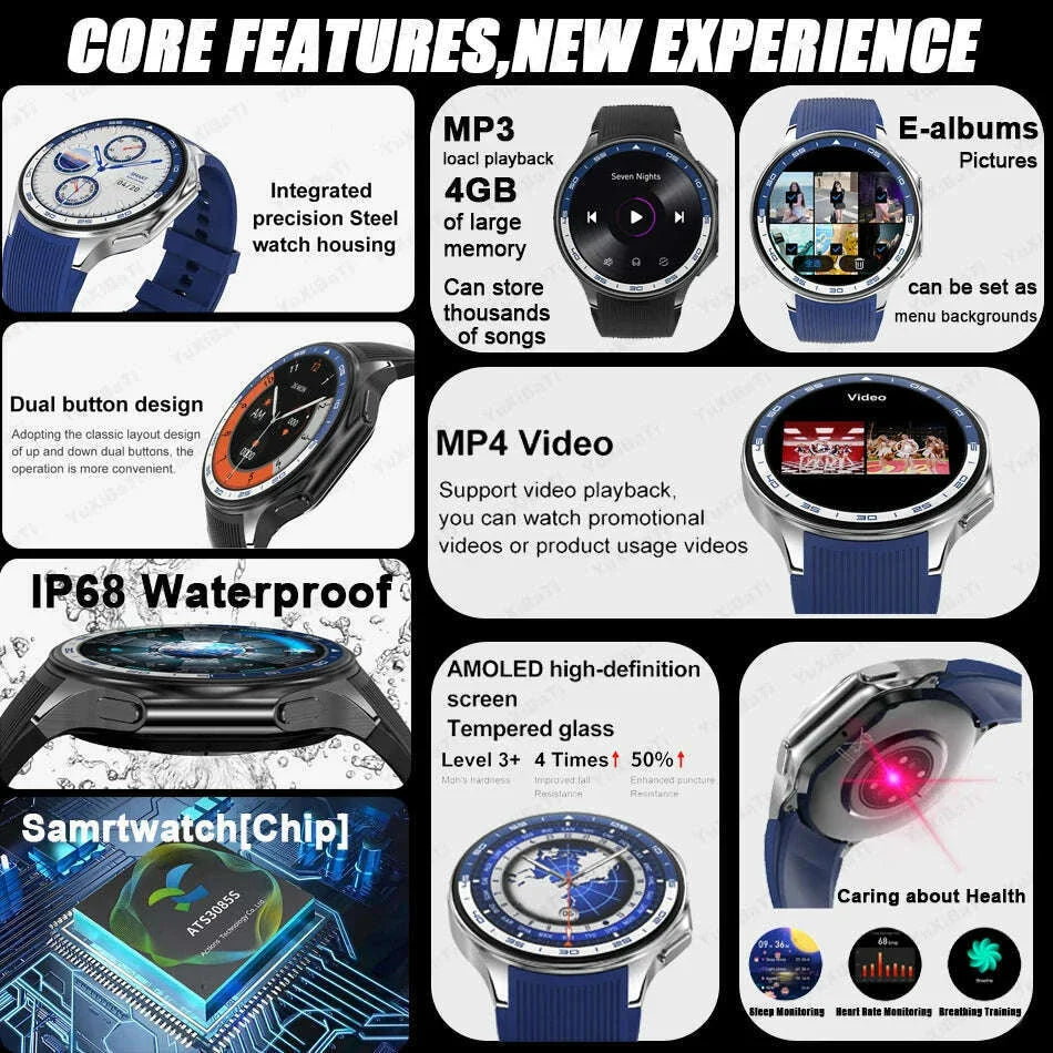 2025 New For Man DT Watch X Smart Watch Men 32GB Memory AMOLED HD Screen Bluetooth Call NFC Heart rate waterproof SmartWatch