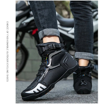 Motorcycle Boots Men Breathable Anti Slip Motorbike Cycling Ankle Length Shoes Man Motorcycle Riding Boots Motos Sports Boot - Kimlud