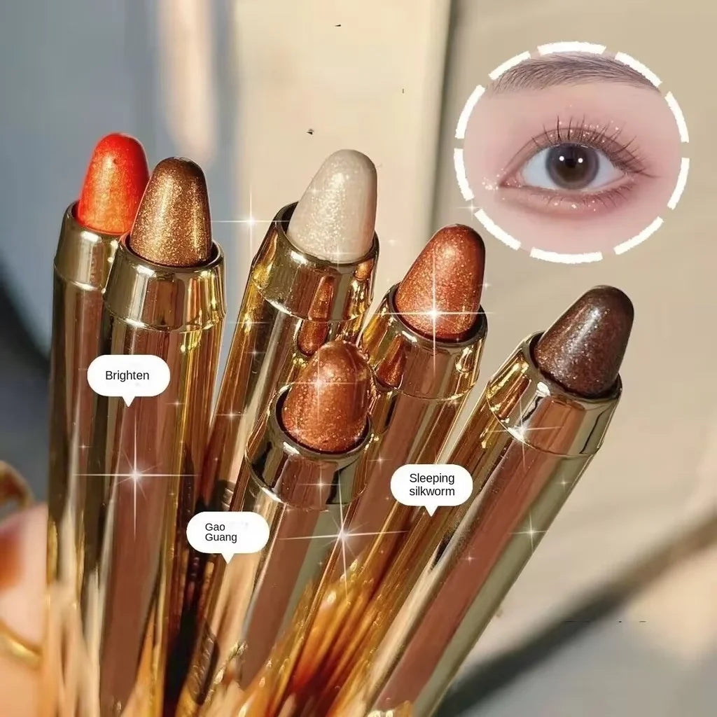 Dual-ended highlighter eyeshadow pencil pearlescent,delicate,shimmering, brightening,long-lasting,non-smudging eyeshadow stick