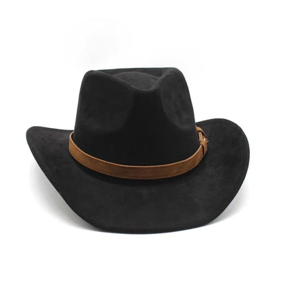 Women Men Felt Cowgirl Hats Vintage Soft Wide Brim Western Hat with Belt for Party | Kimlud Mid Range Rug