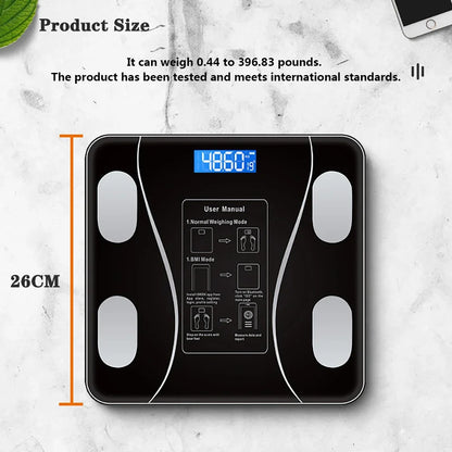 Body Fat Scale Smart Wireless Digital Bathroom Weight Scale Body Composition Analyzer With Smartphone App Bluetooth-compatible - Kimlud