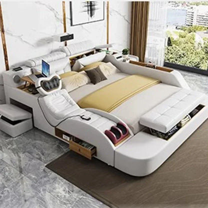 Korean Modern Luxury Bed European Nature Luxury Bedroom Human Bed Design Multifunctional Bedroom Camas King Size Home Furniture - Kimlud