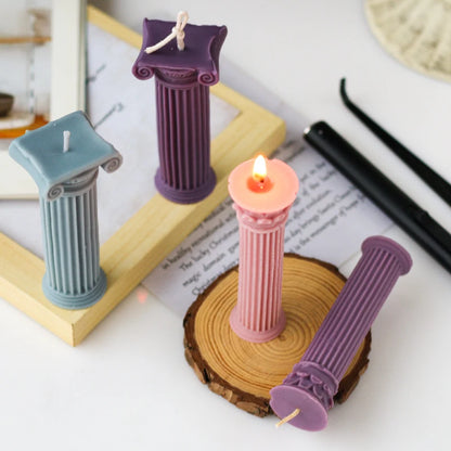 3D Roman Column Candle Mold Ancient Pillar Silicone Mold DIY Venus Portrait Scented Candle Body Plaster Silicone Mold Home Decor