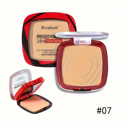 Matte Full Coverage Pressed Powder Foundation With Puff Applicator, 24H Fresh Wear Matte Weightless Finishing Powder...