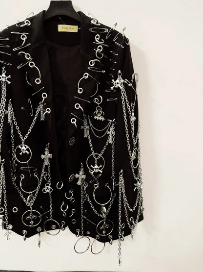 Harajuku Suit gothic clothes  y2k Suit y2k fashion Gothic Suit Punk Suit  Cross Suit e girl clothes Skull Suit  vintage Suit