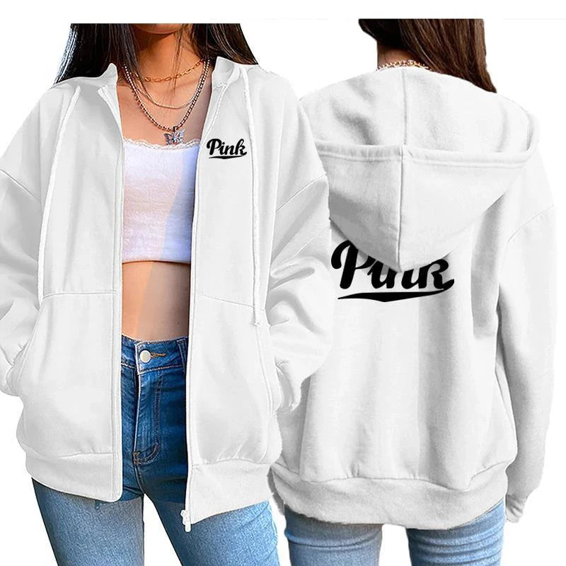 New Style Women's Zipper Cardigan Coat Printed Casual Sports Hooded Sweatshirt Jogging Clothing Women's High-Quality Clothing