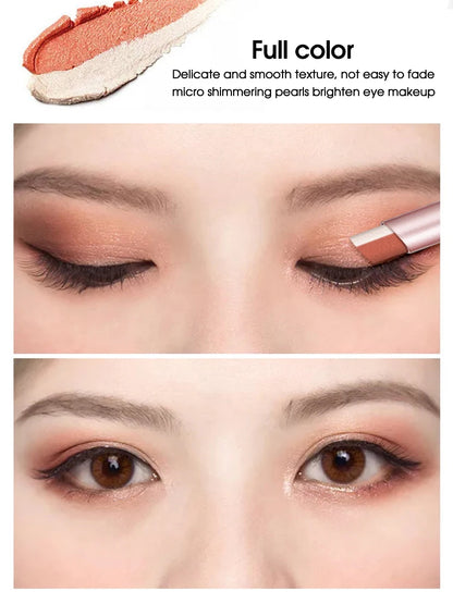 Gradient two-color eye shadow pen waterproof, sweat proof, not easy to smudge, pearlescent, fine shiny, lazy eye shadow...