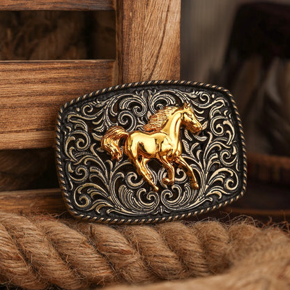 A Western Cowboy-Style Belt Buckle with a Metal Buckle and a Horse Relief Belt Buckle Is a Complete Success | Kimlud Mid...