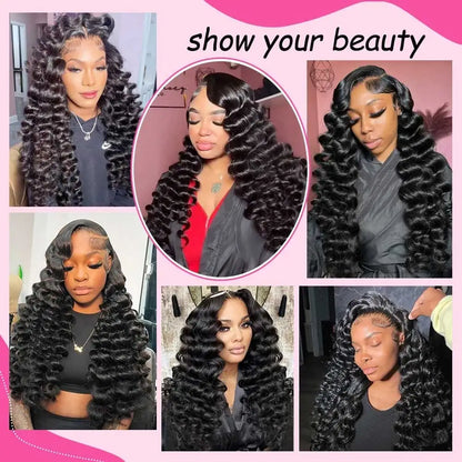 Curly Deep Wave 13x4 13x6 HD Lace Front Wig Pre Plucked 200% Density Water Wave 5x5 Glueless Wigs Human Hair For Black Women