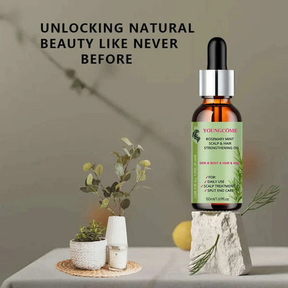 Rosemary Mint Scalp Hair Strengthening Oil,Deep Hydration,Repairs Damage，Enhances Shine，Promotes Growth，Smooths & Detangles