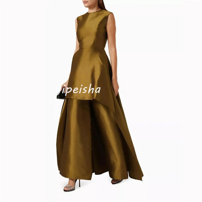 Customized Unisex A-line Scoop Neck Midi Dresses Prom Dresses Chinese Style Formal Casual Simple Retro Fashion Elegant Exquisite