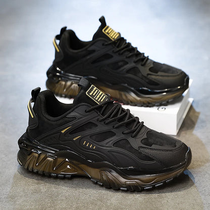 Men's Casual Sports Shoes, Suitable for All Seasons, Large Size Men's Everyday Footwear, with Thick-Soled Cushioning and Low-Top Design, Both Stylish and Practical, Ideal for Commuting; Reinforced Shoelace Design, Non-Slip an