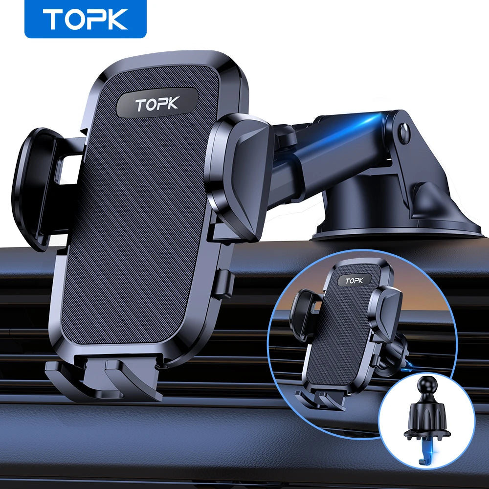 TOPK Universal Car Phone Holder for Air Vent Suction Cup Dashboard Hands Free Cell Phone Mount for Car truck for All...