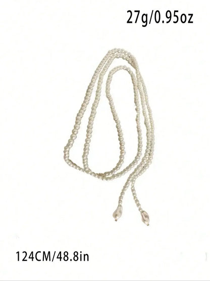 Elegant Multilayer Imitation Pearl Necklace, Dainty Pearl Necklace, Pearl Chain Necklace, Waterdrop Baroque Pendant...