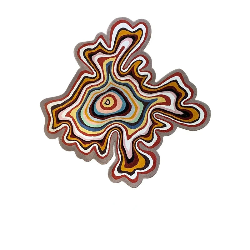 Creative Design Living Room Decoration Carpet Irregular Rainbow Rugs for Bedroom Fluffy Soft Dopamine Plush Rug Home Thick Mat