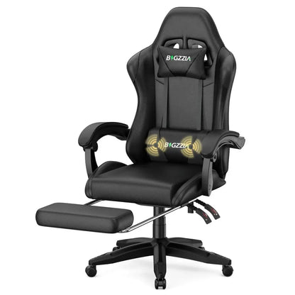 Gaming Chair, Gamer Chair with footrest and Massage Lumbar Support, Height Adjustable Video Game Chair with, Customized