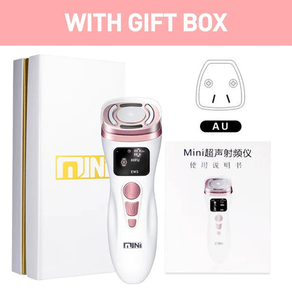 New Mini HIFU Ultrasonic Machine EMS  Microcorriente Facial Lifting Firming Skin Care Anti Wrinkle Massager
