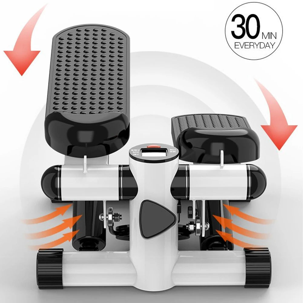 Mini Stepper Pedal Stepper Max 120kg Fitness Stepper LED Display Slimming Treadmill with Pull Rope Exercise Equipment