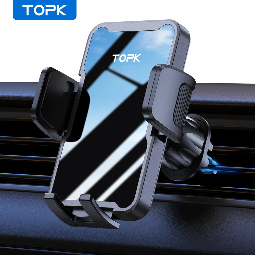 TOPK Car Phone Holder for Car Air Vent Telephone Holder for Car, 360° Adjustable Car mobile support for iPhones & Androids (4"-7 - Kimlud