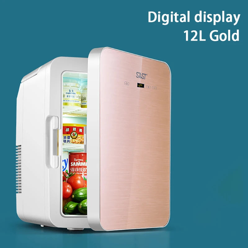 12L Portable Mini Refrigerator Student Dormitory Heating And Cooling Cosmetics Car Home Dual-Use Refrigeration And Preservation - Kimlud