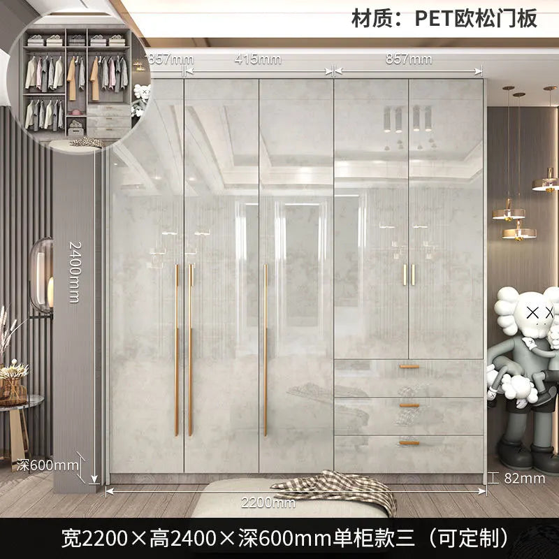 Support Storage Wardrobes Glass Door Shelves Organizers Luxury Wardrobe Bedroom Storage ClothesCupboard Armoires home Furniture - Kimlud