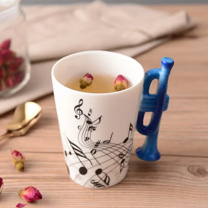 Novelty Music Note Cup Ceramic Guitar Coffee Mugs Personality Tea/Milk/Juice/Lemon Water Bottle Christmas Birthday Gift...