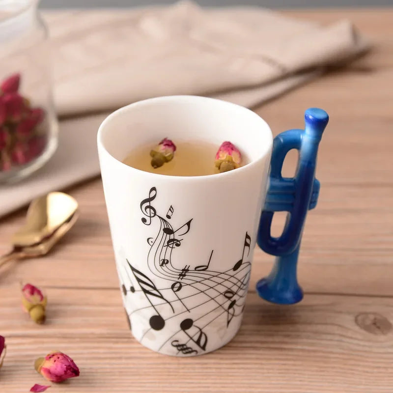 Novelty Music Note Cup Ceramic Guitar Coffee Mugs Personality Tea/Milk/Juice/Lemon Water Bottle Christmas Birthday Gift...