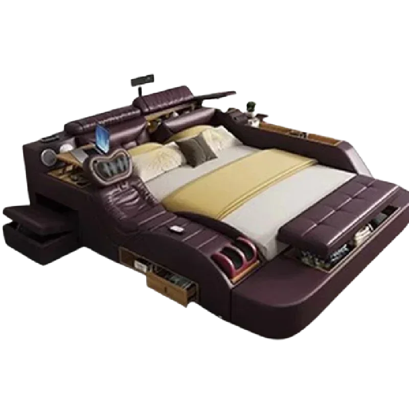 Korean Modern Luxury Bed European Nature Luxury Bedroom Human Bed Design Multifunctional Bedroom Camas King Size Home Furniture - Kimlud