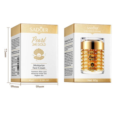 SADOER 24K Golden Pearl Collagen Face Cream Moisturizing Brightening Hydrating Firming Facial Cream Face Skin Care Products - Kimlud