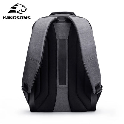 Kingsons Anti-theft Backpack For Men 15.6 inch Laptop W/ USB Charging Waterproof School Bag for College Student Boys