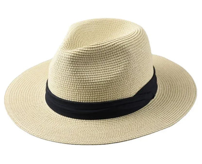 OverSize Big  Sun Hats for Men Women Beach Panama  Wide Brim Straw Hat Lady Summer Sun Hats Plus Size Fedora Hat 55-57cm 58-60cm