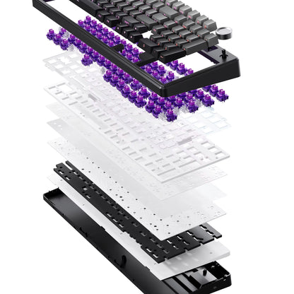 Aula F99 Pro Mechanical Keyboard Bluetooth 5.0/2.4g Wireless/Wired 100 Keys Pbt Keycaps Hot Swap Gasket Customized Game Keyboard