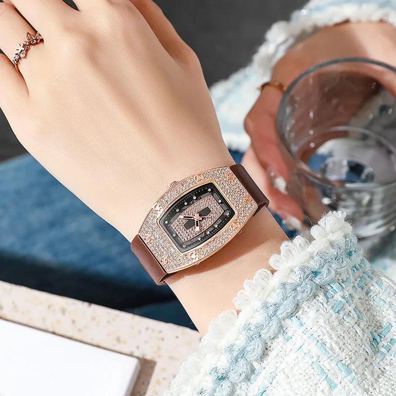 New Fashion Women Crystal Tonneau Watches For Woman Silicone Jelly Quartz Watch Students Gifts Reloj Mujer Ladies Wrist Watches