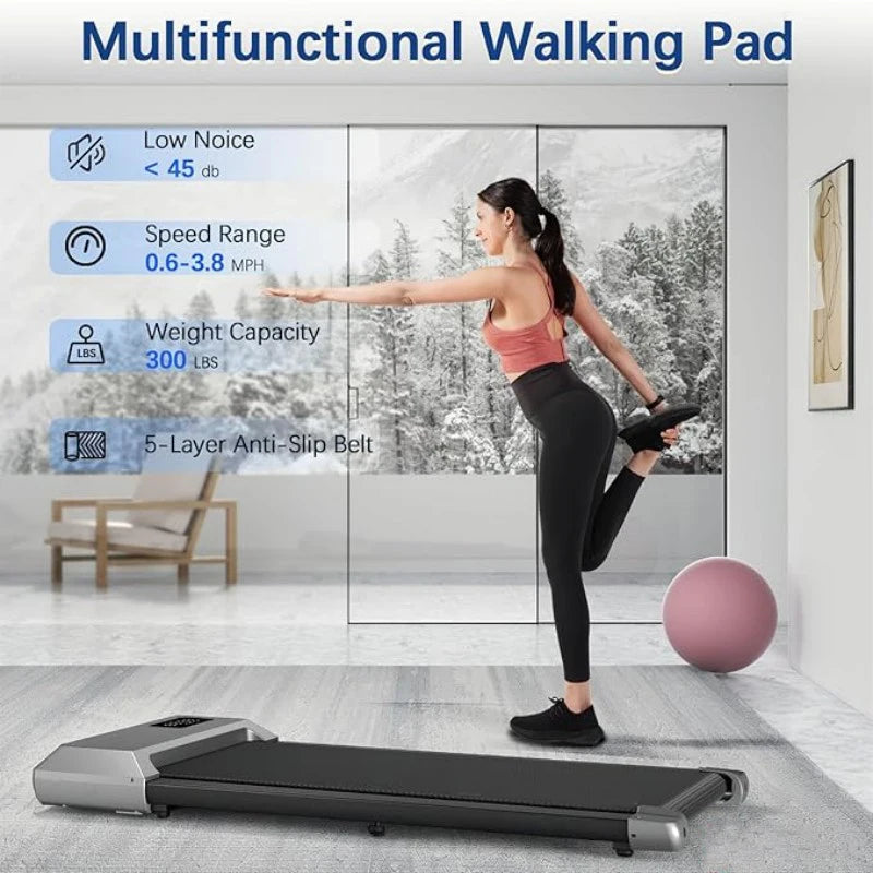 300lbs Treadmill for Home 2.5HP Treadmills Walking Pad LCD Digital Data Display 2in1 Walking Running Fitness Exercise Machine - Kimlud