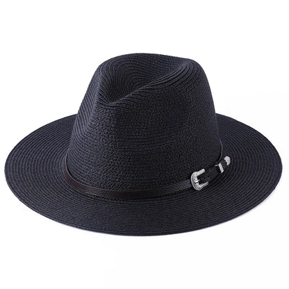 60CM Big Size Fashion Straw Parent-Child Hat For Women Men Summer Paper Panama Jazz Beach Hats Travel UV Protection Sun Cap