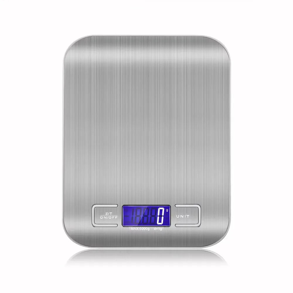 New 5kg/1g Portable Kitchen Scale Coffee Electronic Scale Stainless Steel Surface LCD Backlit Kitchen Food Scales Weighing Tool