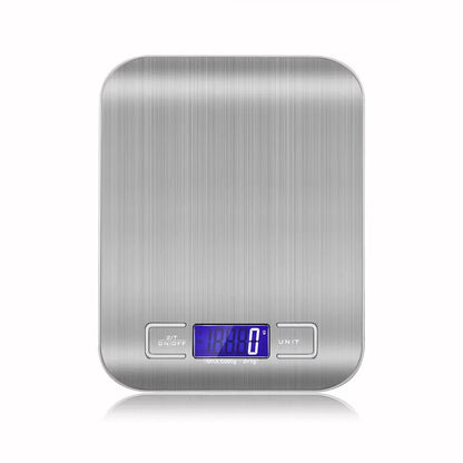 New 5kg/1g Portable Kitchen Scale Coffee Electronic Scale Stainless Steel Surface LCD Backlit Kitchen Food Scales Weighing Tool