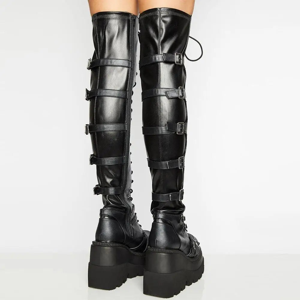 Wedges Long Boots for Women Autumn Winter Over-the-knee Boots Cosplay High Platform Women Boots New High Heel Gothic...