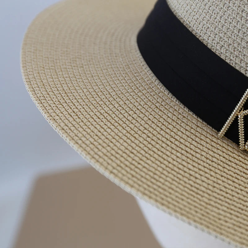 XL Big Size Sun Hat for Men Big Head Beach Panama Hat Man Wide Brim Straw Hat Designer  Classic Fedora