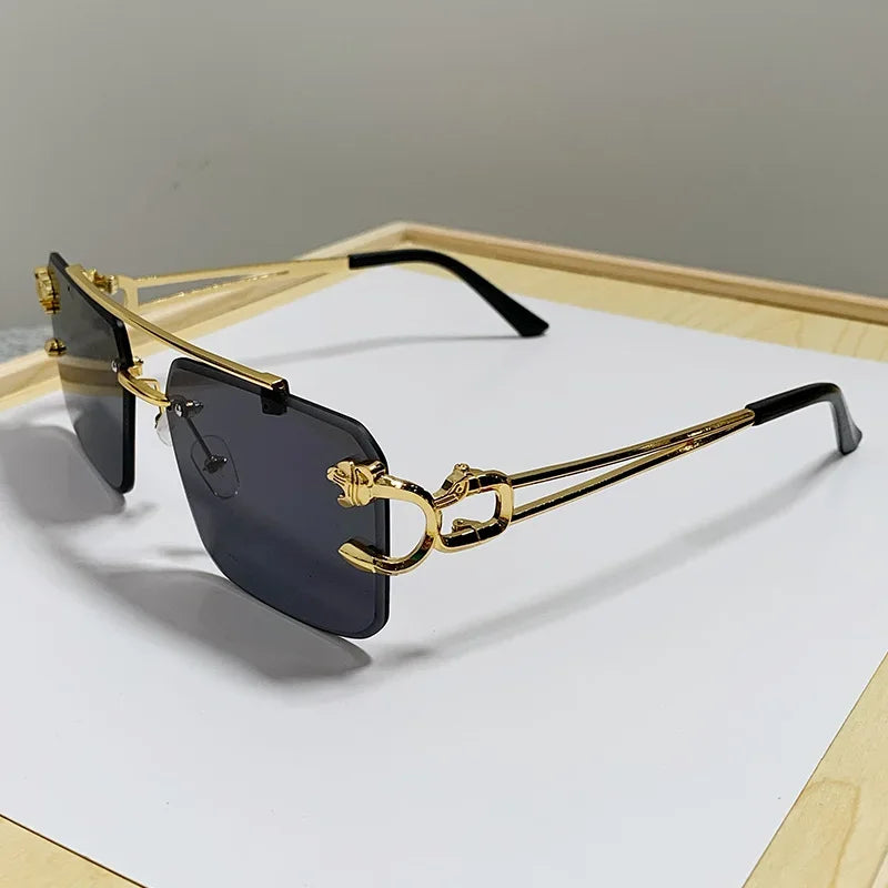 Luxury Rimless Square Sunglasses Men Women Fashion Brand Designer Vintage Sun Glasses Male Female Fashion Retro Oculos...