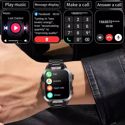 Xiaomi Military Smart Watch Men Waterproof Outdoor Sports Tracker LED Flashlight Bluetooth Call Men Smartwatch For Android iOS