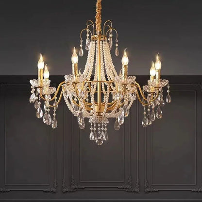 French Luxury Crystal Pendant Lights Ceiling Pendant Lamp Suspension Chandelier for Living Room Chandeliers Ceiling Light Lustre - Kimlud