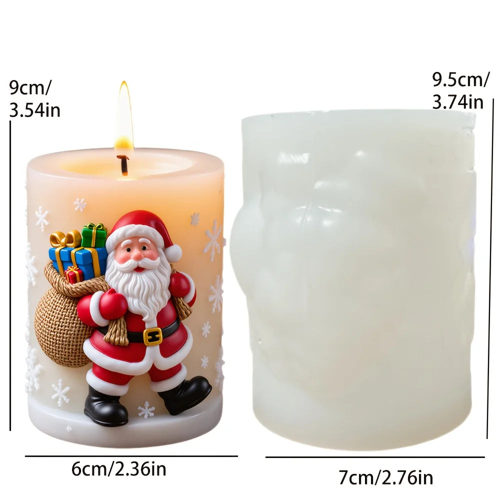 Santa Claus Sleigh Spherical Candle Silicone Mold Santa Claus Elk Scented Candle Mould Santa Claus Sleigh Resin Plaster Molds