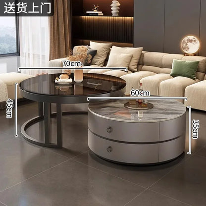 Glam Nordic Coffee Tables Round Simple Luxury Metal Coffee Tables Design Modern Muebles Para El Hogar Living Room...