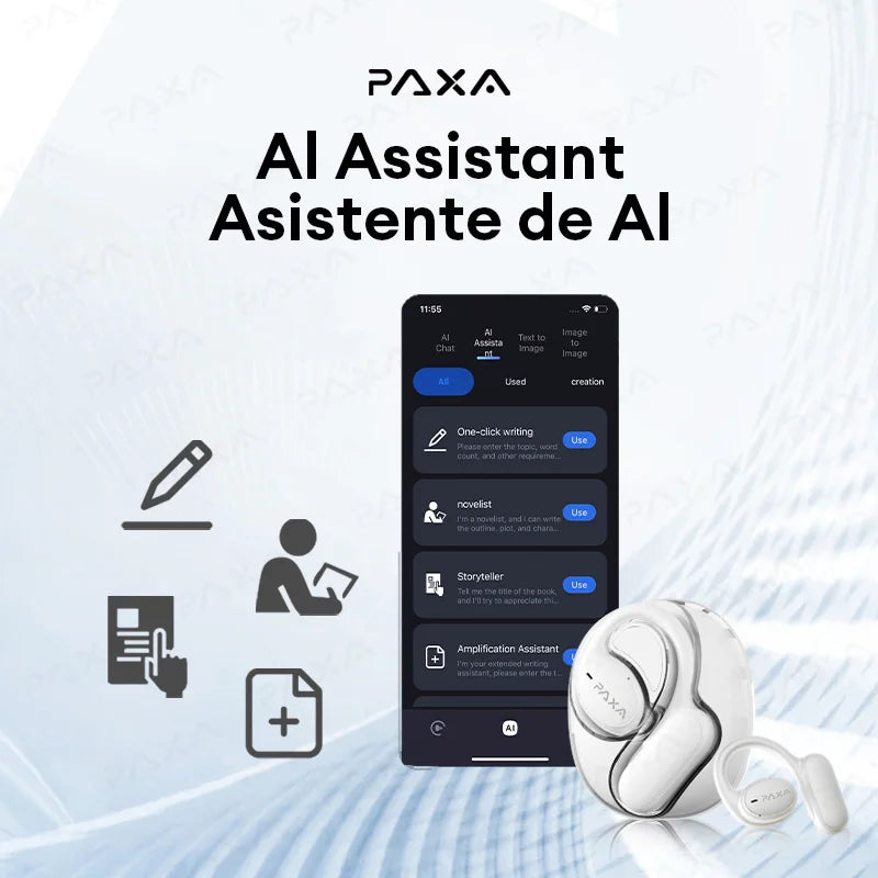 PAXA Openair5 AI new true wireless Bluetooth sports headphones 5.4 long life intelligent translation headphones in 128 languages